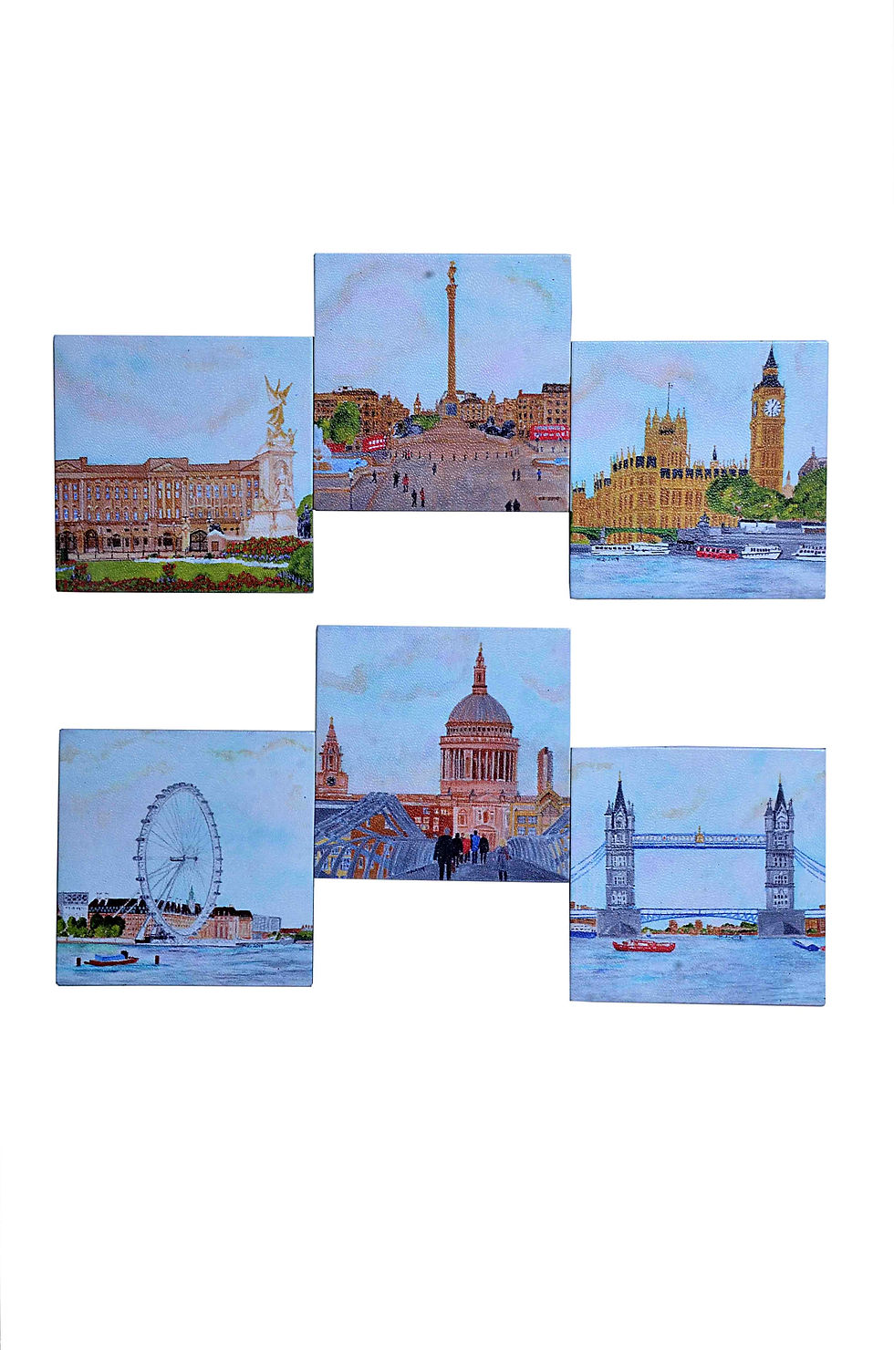 Thumbnail: London wood coasters, set of 6