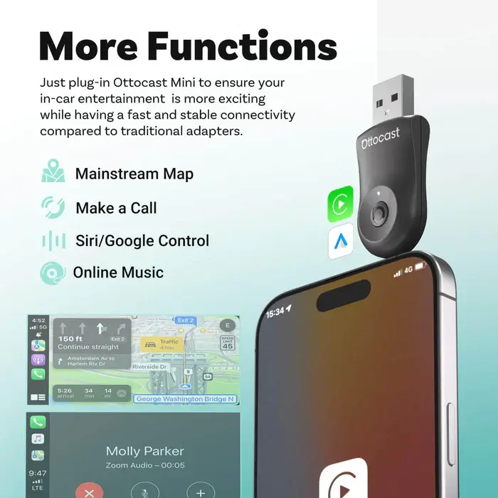 Thumbnail: Mini Flow Wireless CarPlay / Android Auto Adapter