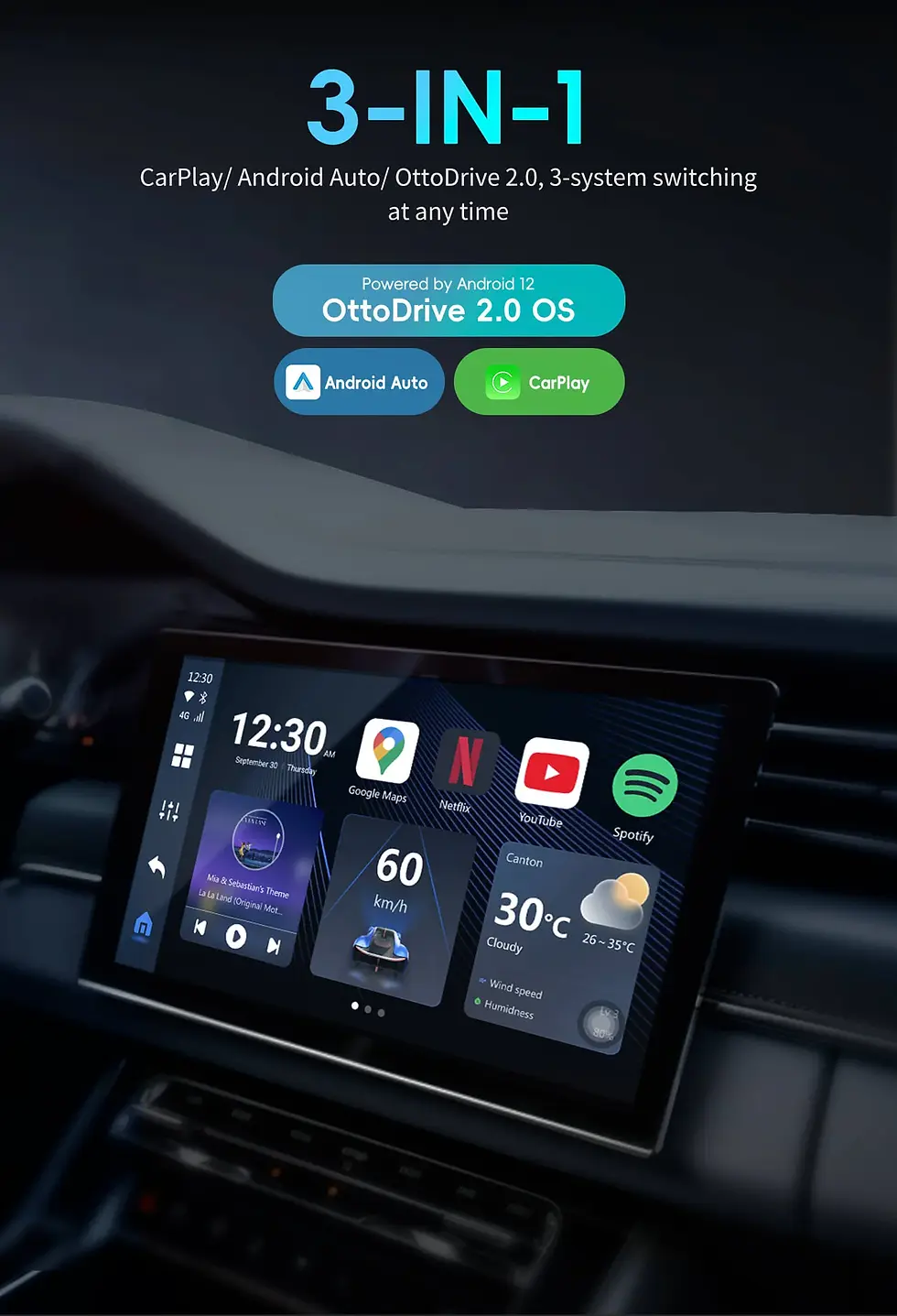 Thumbnail: PICASOU 3 OttoAIbox P3 CarPlay AI Box full android or wireless CarPlay &  AA