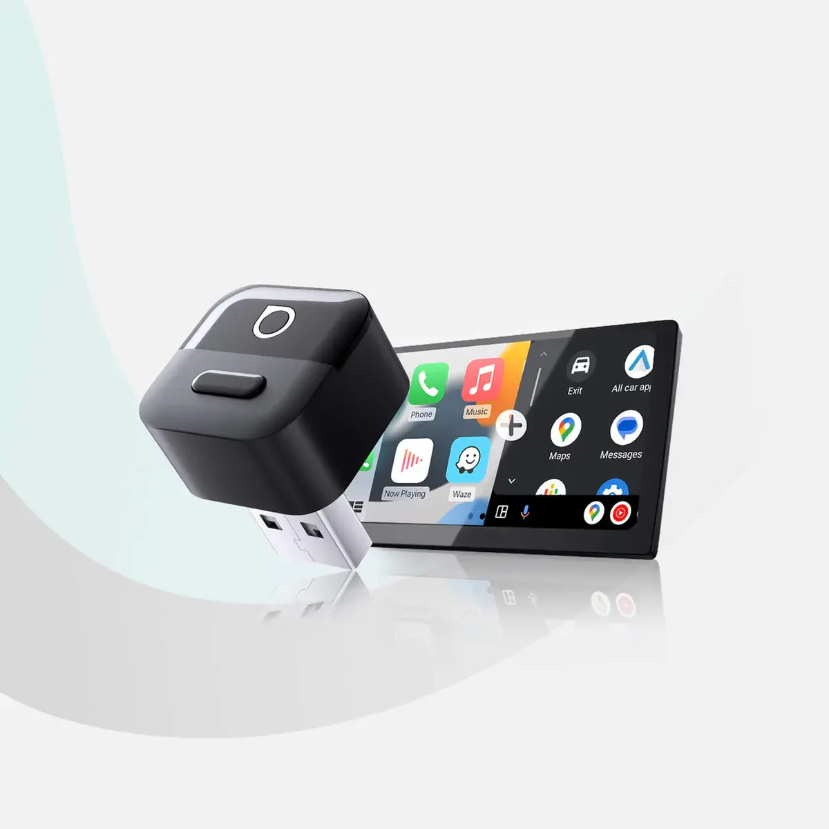Mini Cube 5.0 Wireless CarPlay/Android Auto Adapter with switching