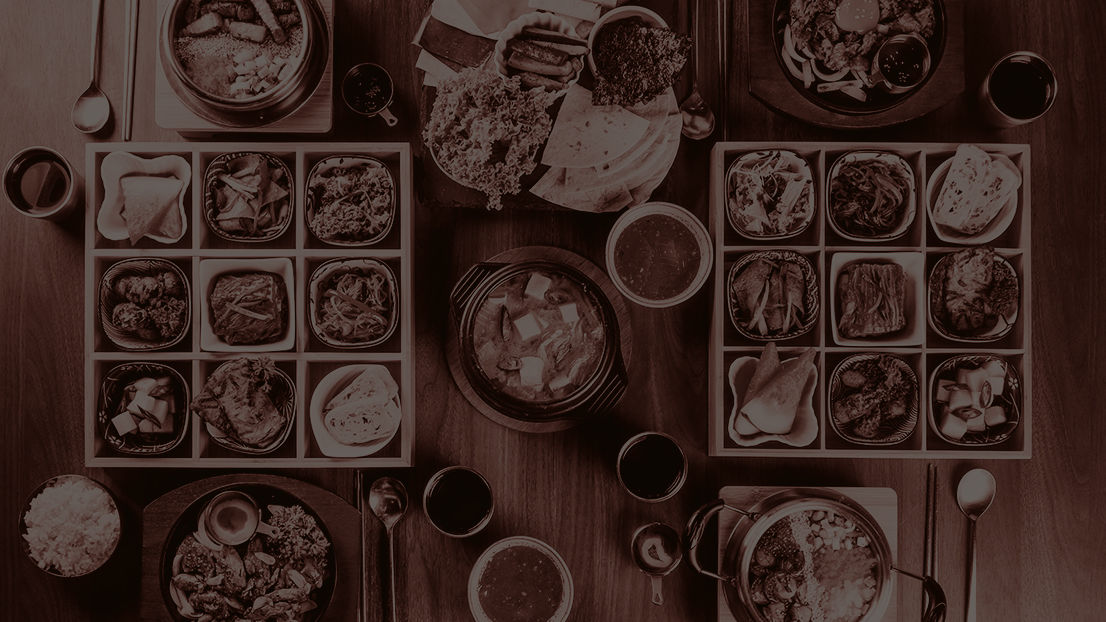 A top view spread of korean bbq