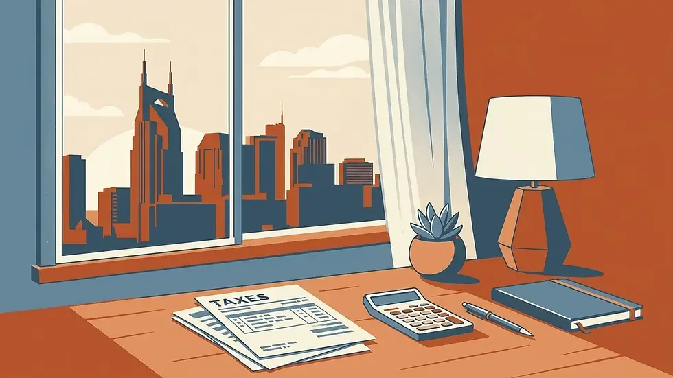 Tax filing paperwork for Nashville STR compliance and occupancy tax obligations