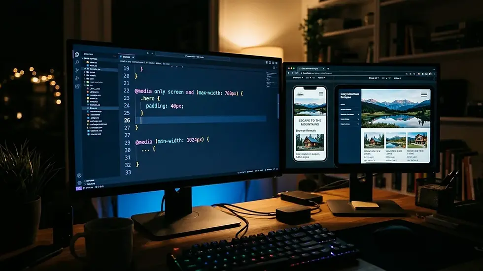 CSS media queries for responsive vacation rental website design