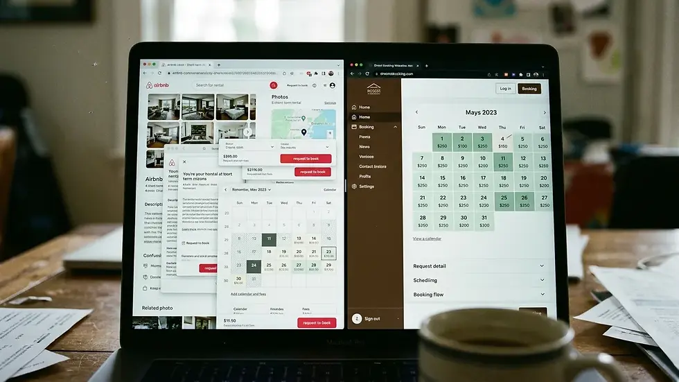 Direct booking website for short term rental compared to a standard OTA listing