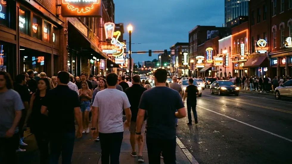 Lower Broadway honky-tonks during a Nashville long weekend trip