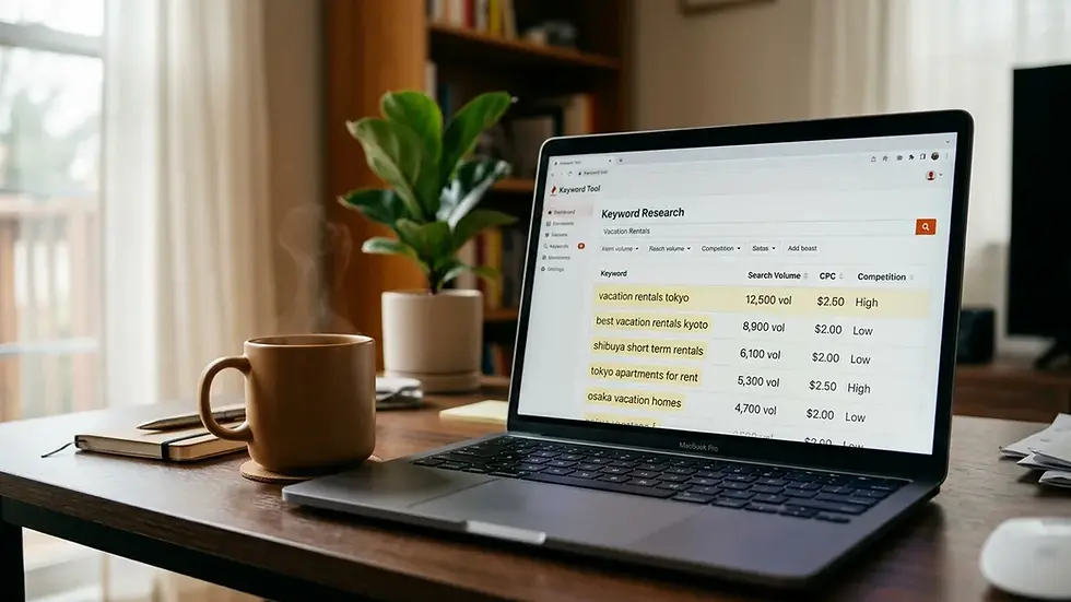 keyword research for vacation rental SEO strategy