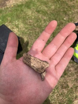 Me with my first piece of medieval pottery