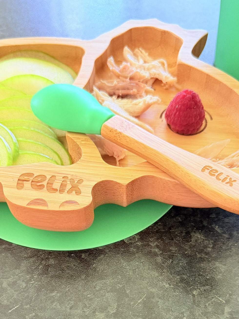 Thumbnail: Personalised dinosaur plate & spoon