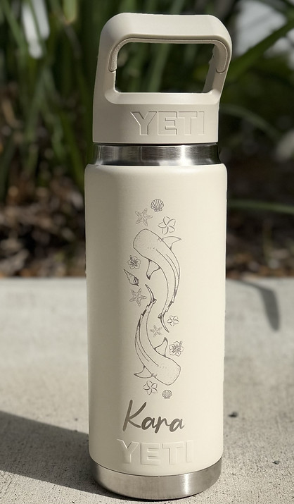 Engraved Taupe 26oz Yeti Rambler bottle