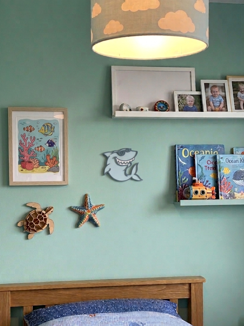 Modern ocean wall art for children’s bedroom décor