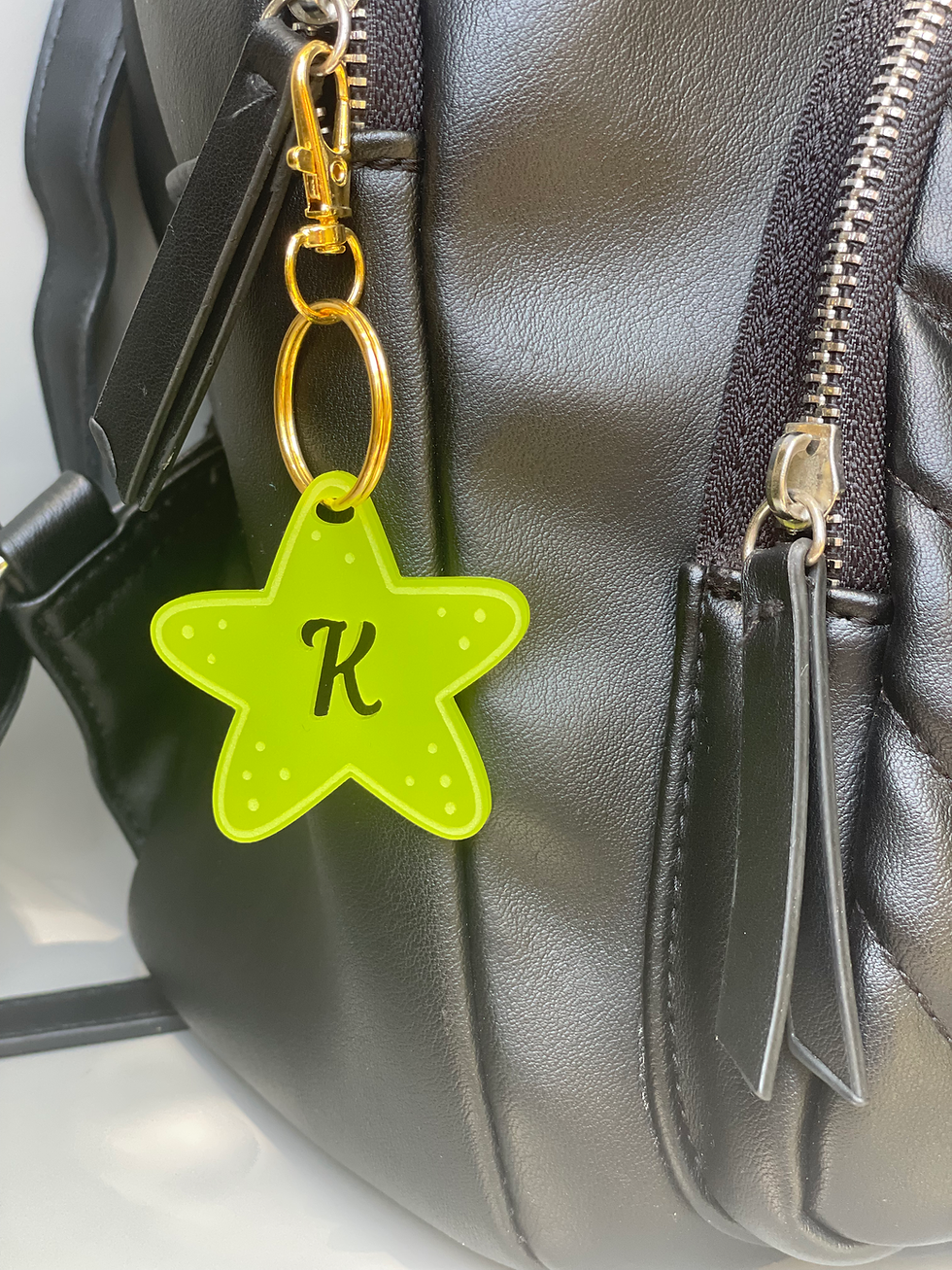 Thumbnail: Personalised keyrings yellow starfish