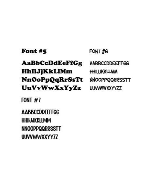Thumbnail: Engraving font options for custom stainless steel drink bottles