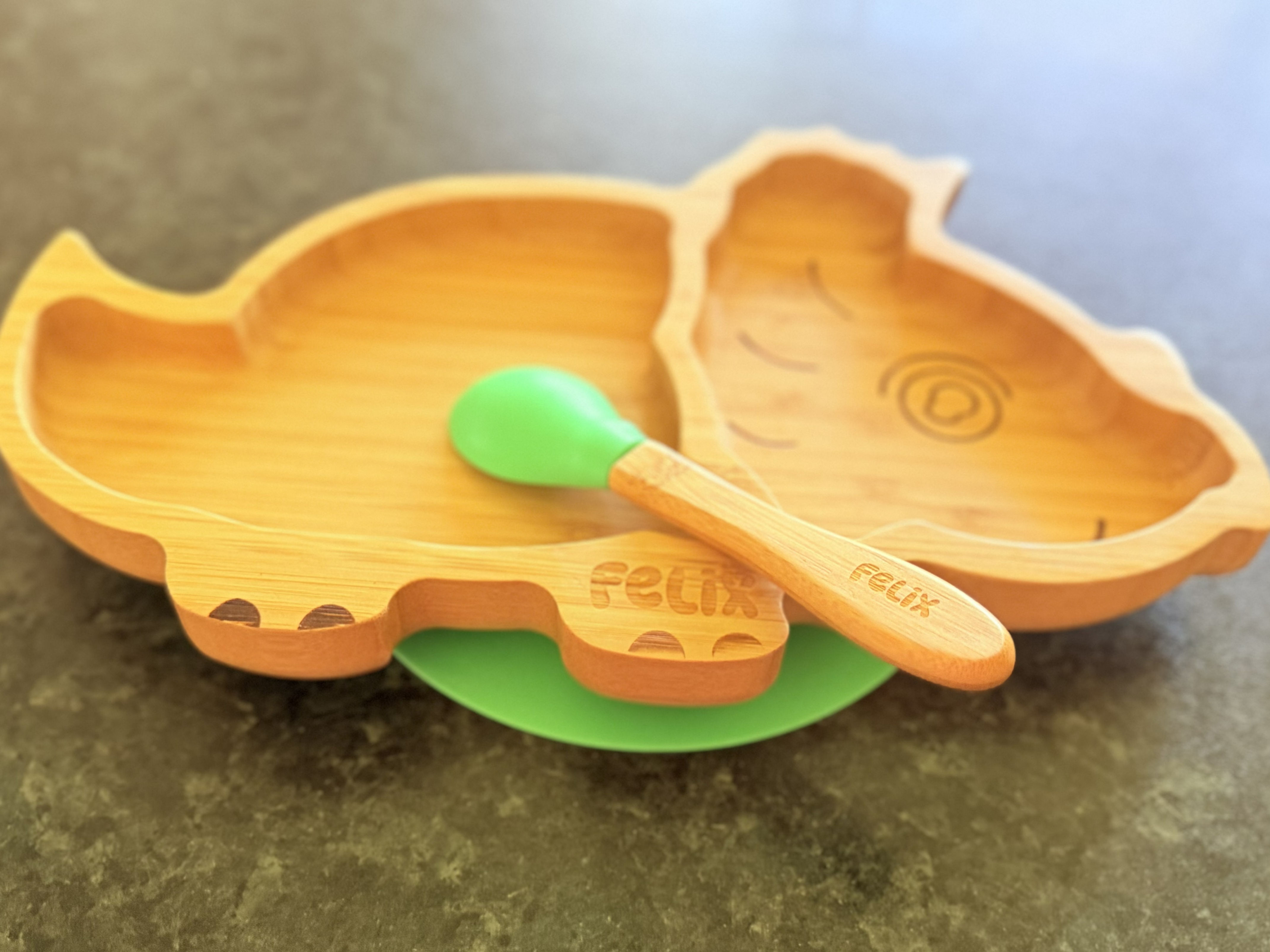 Personalised dinosaur plate & spoon