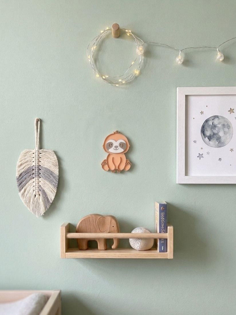 Jungle sloth wall décor for nursery