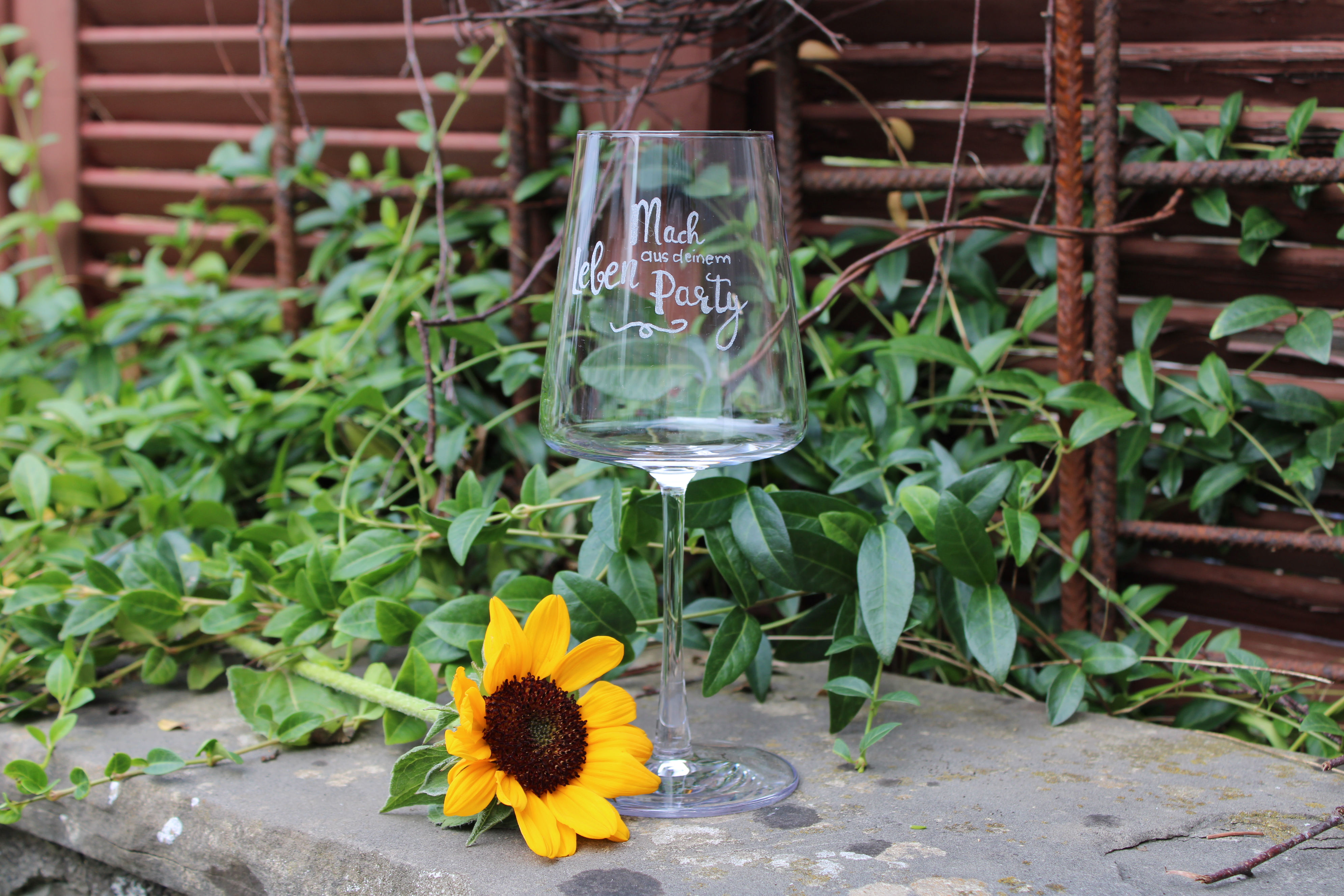 Weinglas Mach aus deinem Leben eine Party