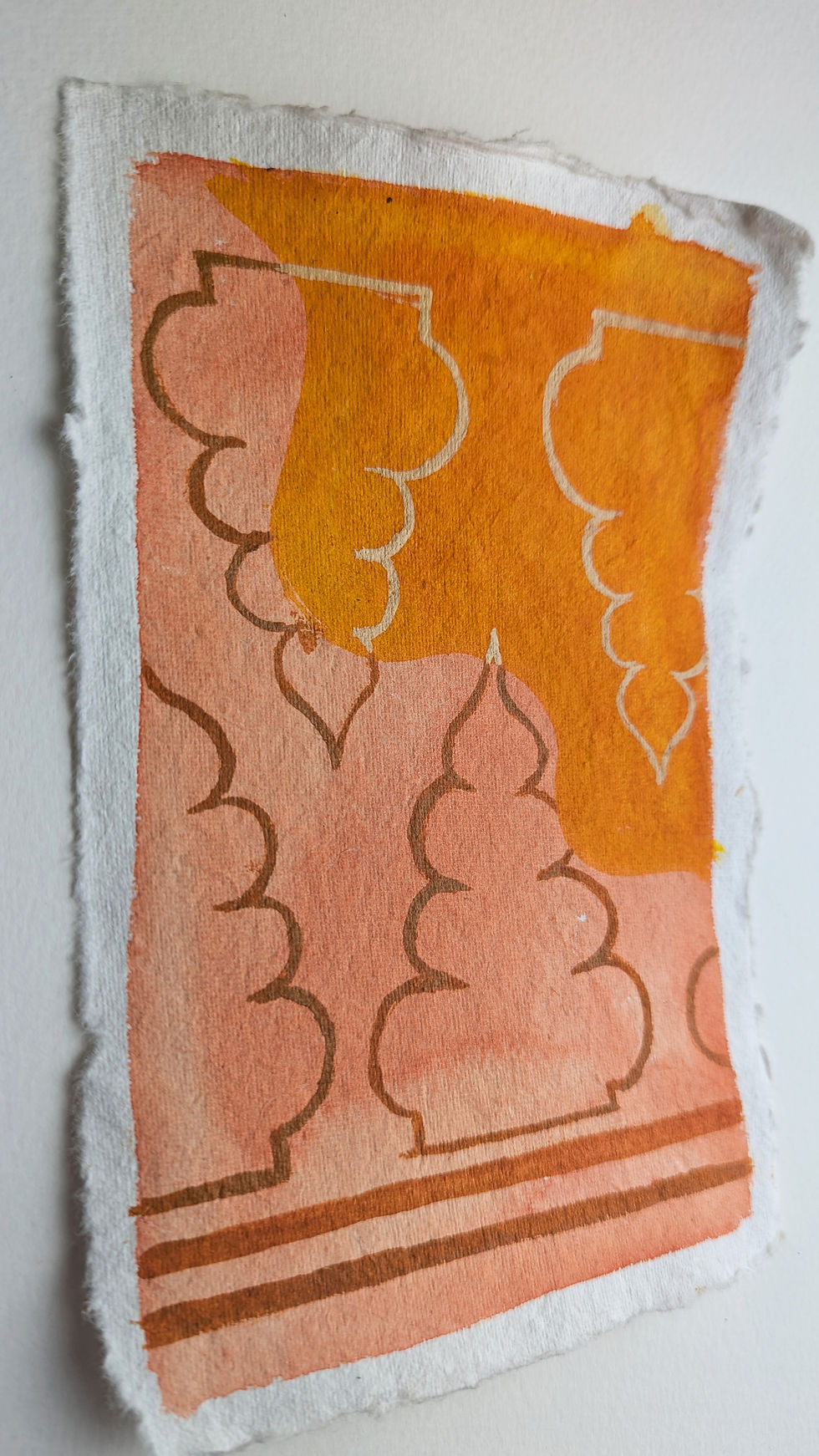 Thumbnail: Orginal Ghumat Painting (Apricot & Lychee)