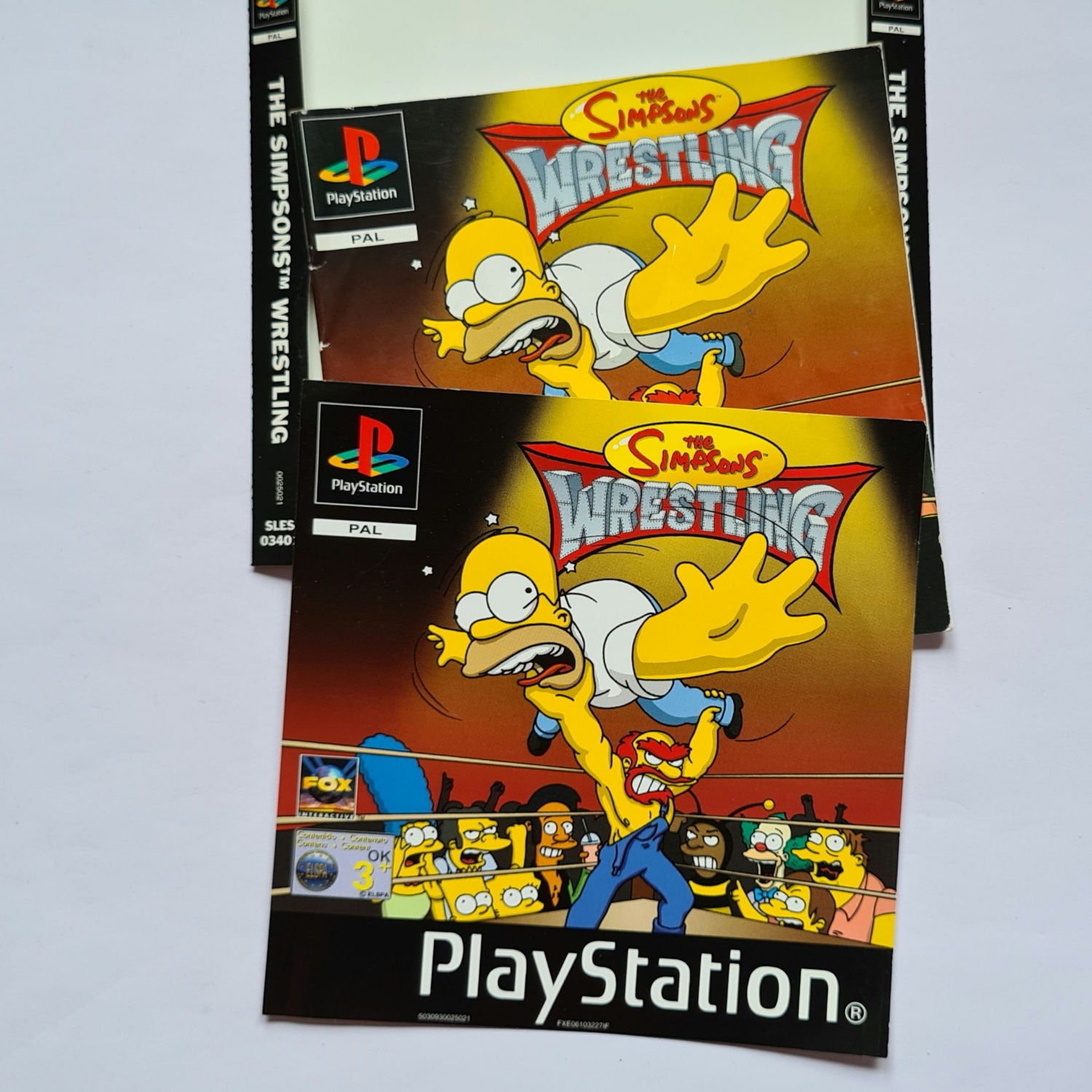 The Simpsons Wrestling PSX 1 Instruction booklet front and back covers, used 