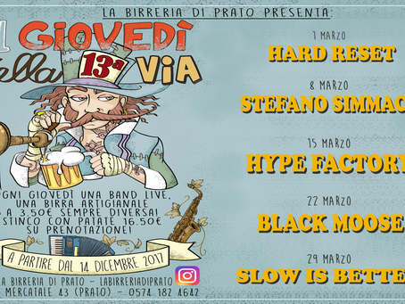 PROSEGUE IL GIOVEDÌ DELLA 13ESIMA VIA! @ la Birreria di Prato