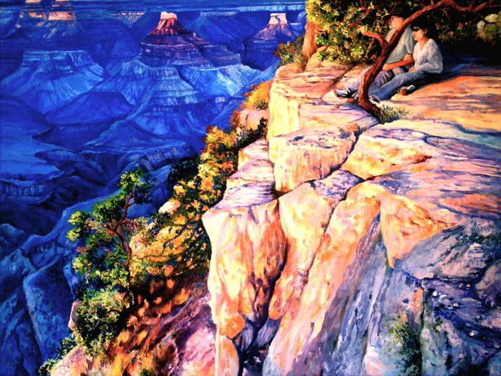 Grand Canyon Abendstimmung - 60x80 cm, Öl auf Leinwand, 2023