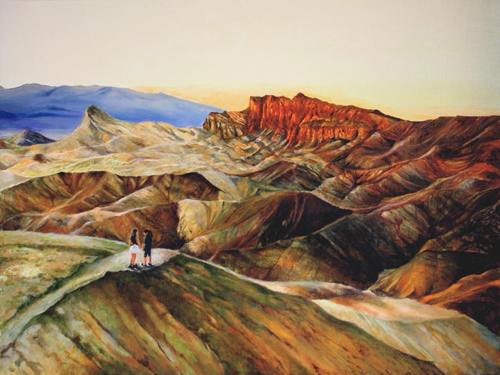 Death Valley Herbstabend - 60x80 cm, Öl auf Leinwand, 2023