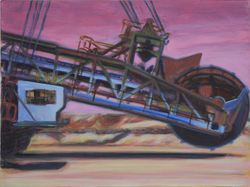 Tagebau (violett), 60x80cm, Acryl auf Nessel, 1996-2000