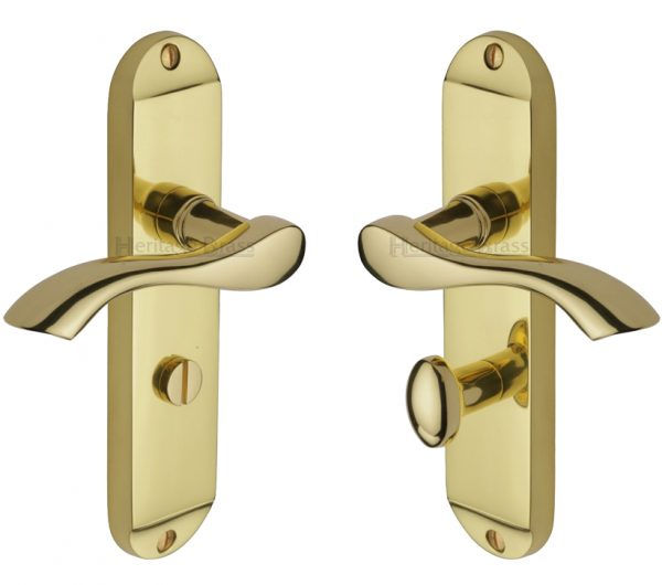 Thumbnail: Heritage Brass Algarve Door Handle on Plate (Set)