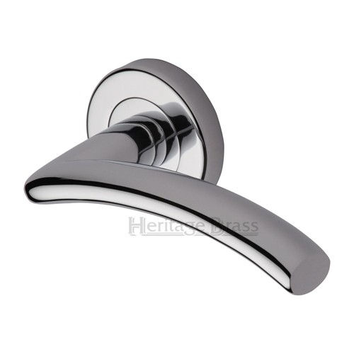 Thumbnail: V3490 CENTAUR LEVER DOOR HANDLES ON ROSE BY M.MARCUS