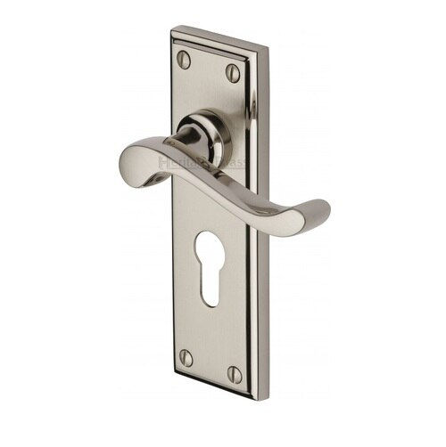 Thumbnail: Heritage Brass Edwardian Door Handle on Plate (Set) Mercury