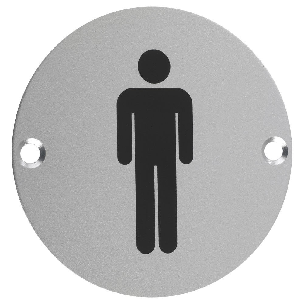 ZSS01 76mm MALE PICTOGRAM SATIN ST/STEEL