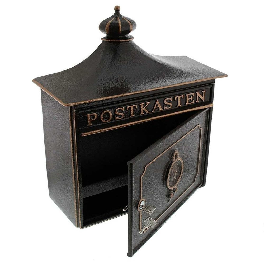 BURG WACHTER Bordeaux Cast Aluminium Post Box - Bronze