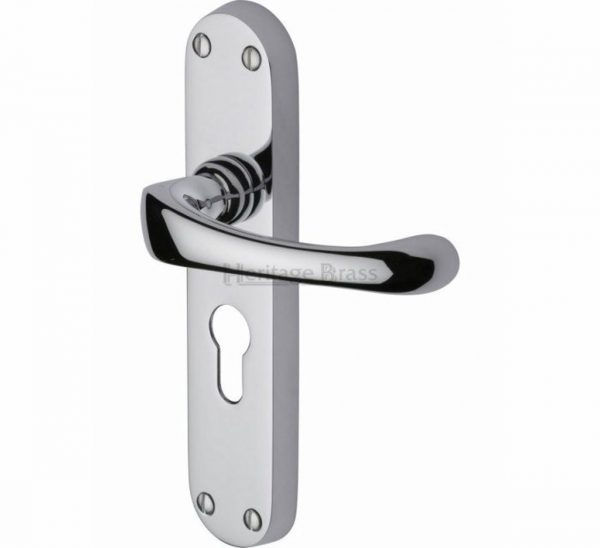 Thumbnail: Heritage Brass Gloucester Door Handle on Plate (Set) Polished