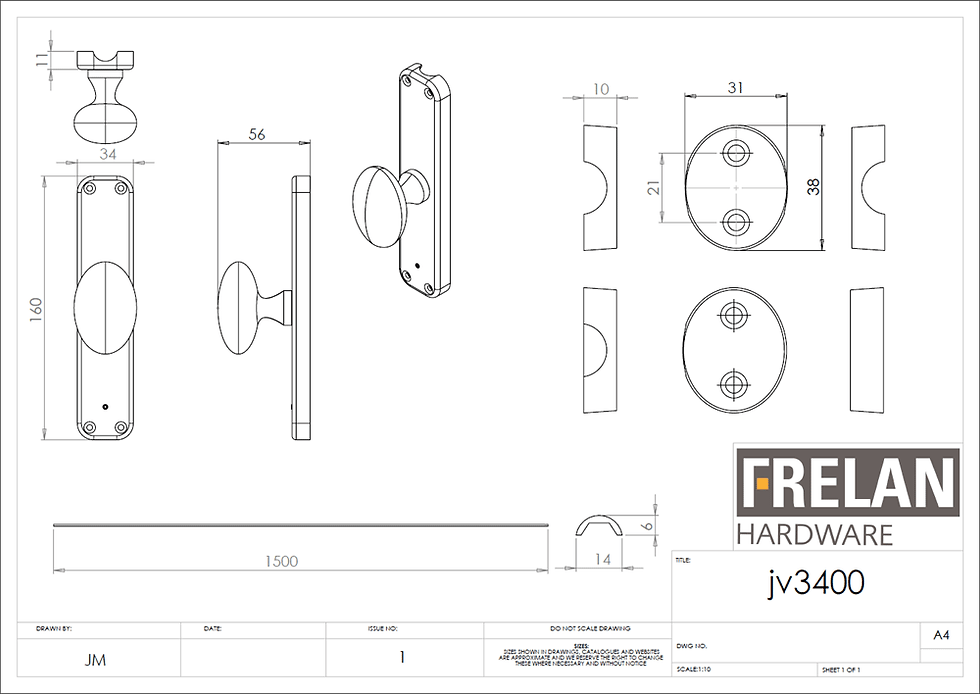 Thumbnail: FRELAN POLISHED CHROME ESPAGNOLETTE BOLTS JV3400