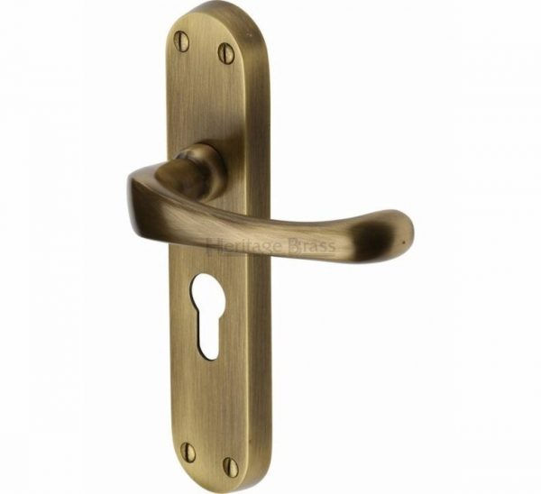 Thumbnail: Heritage Brass Gloucester Door Handle on Plate (Set) Antique