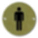 76mm POLISHED BRASS TOILET PICTOGRAM