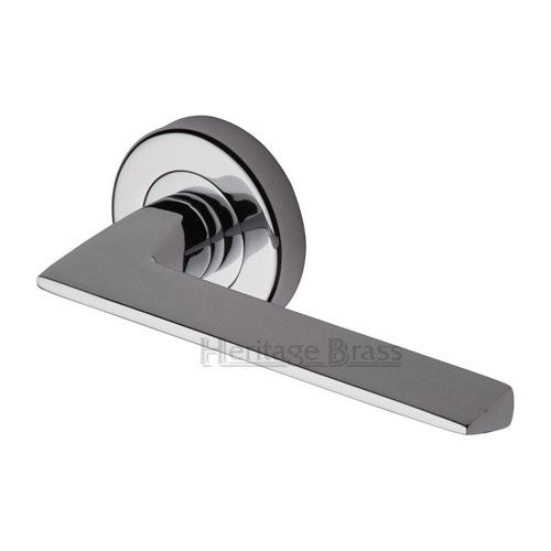 Thumbnail: PYD3535 PYRAMID LEVER ON ROSE DOOR HANDLES BY M.MARCUS
