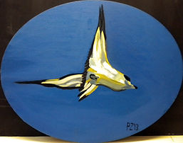 Flight, 2013 oil on an oval canvas 15.