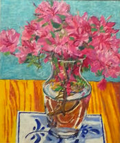 Vase_of_Azaleas, 2013 oil pastel 20.25