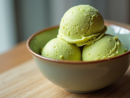 Matcha Gelato in a bowl