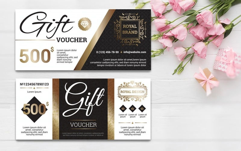 Mẫu voucher dành cho nhà hàng, khách sạn sang trọng