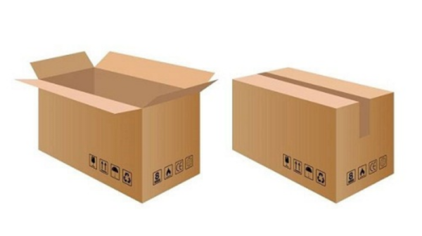 Thùng carton có sẵn biểu tượng tem hàng dễ vỡ