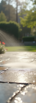 pressure cleaning a paver driveway