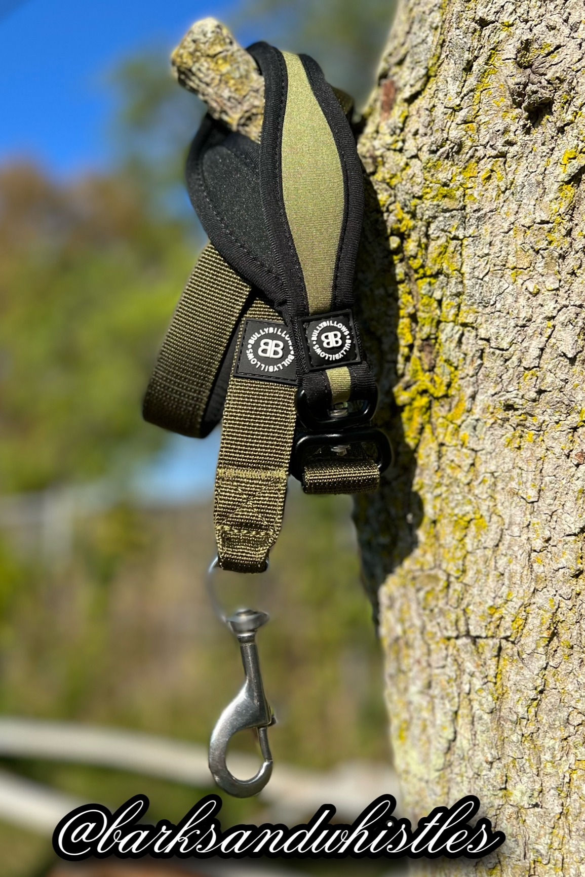 Bully Billows NYLON SNAP HOOK LEAD | SERIES 2 - KHAKI