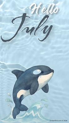 Hello July wallpaper by Ember Flint.png