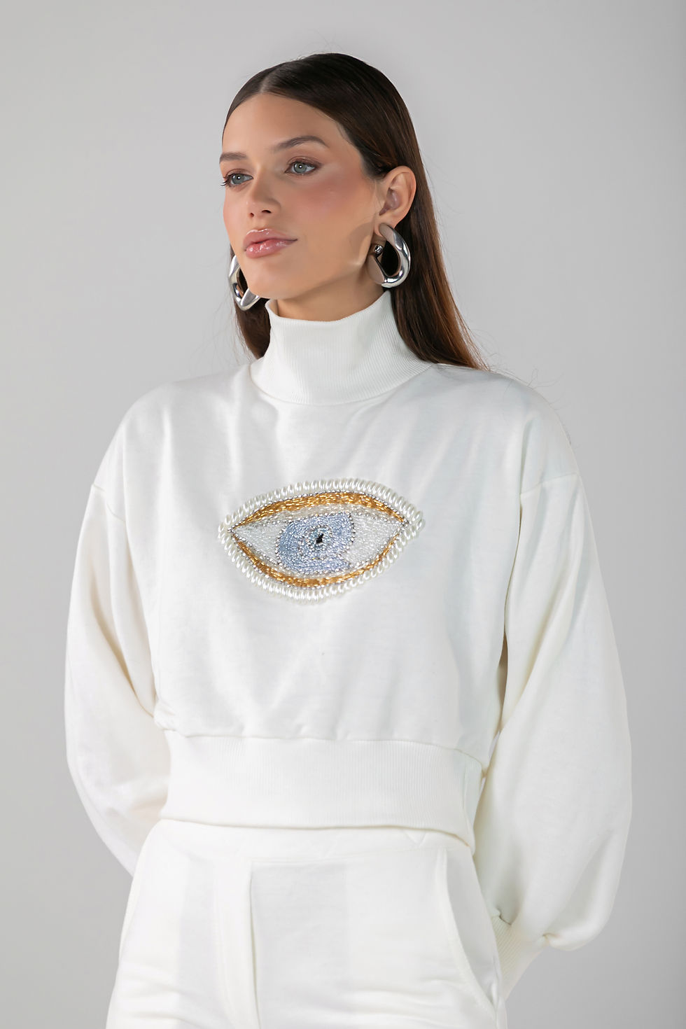 Miniatura: MOLETOM BORDADO OLHO GREGO - OFF WHITE 