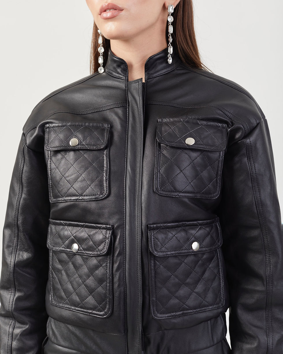 Miniatura: BOMBER COURO LEGÍTIMO CHANEL BLACK