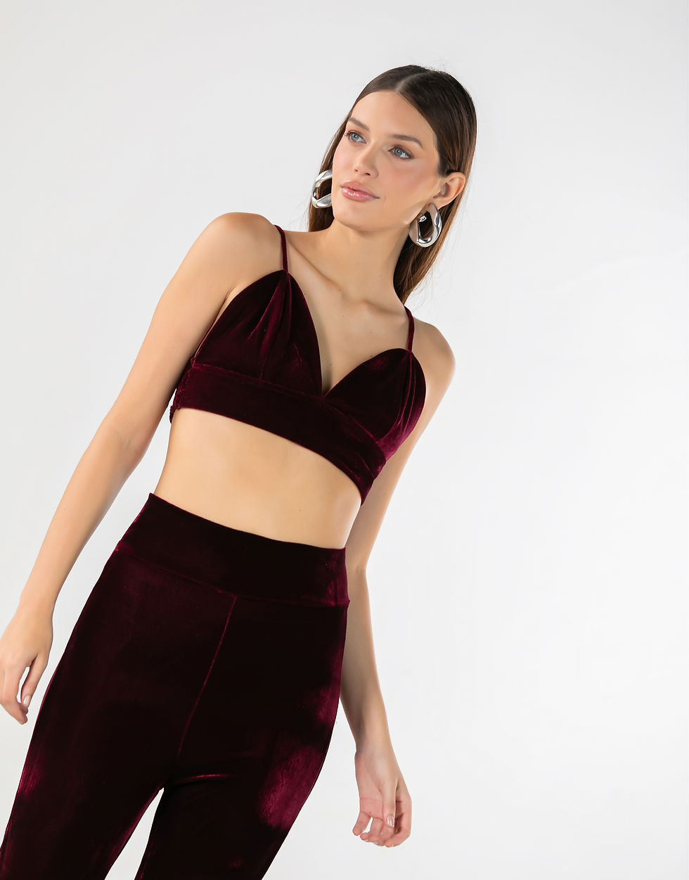 Miniatura: CALÇA DE VELUDO FLAY - VERMELHO BORDO 