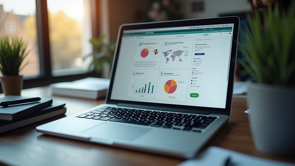 Close-up view of project management tools on a laptop