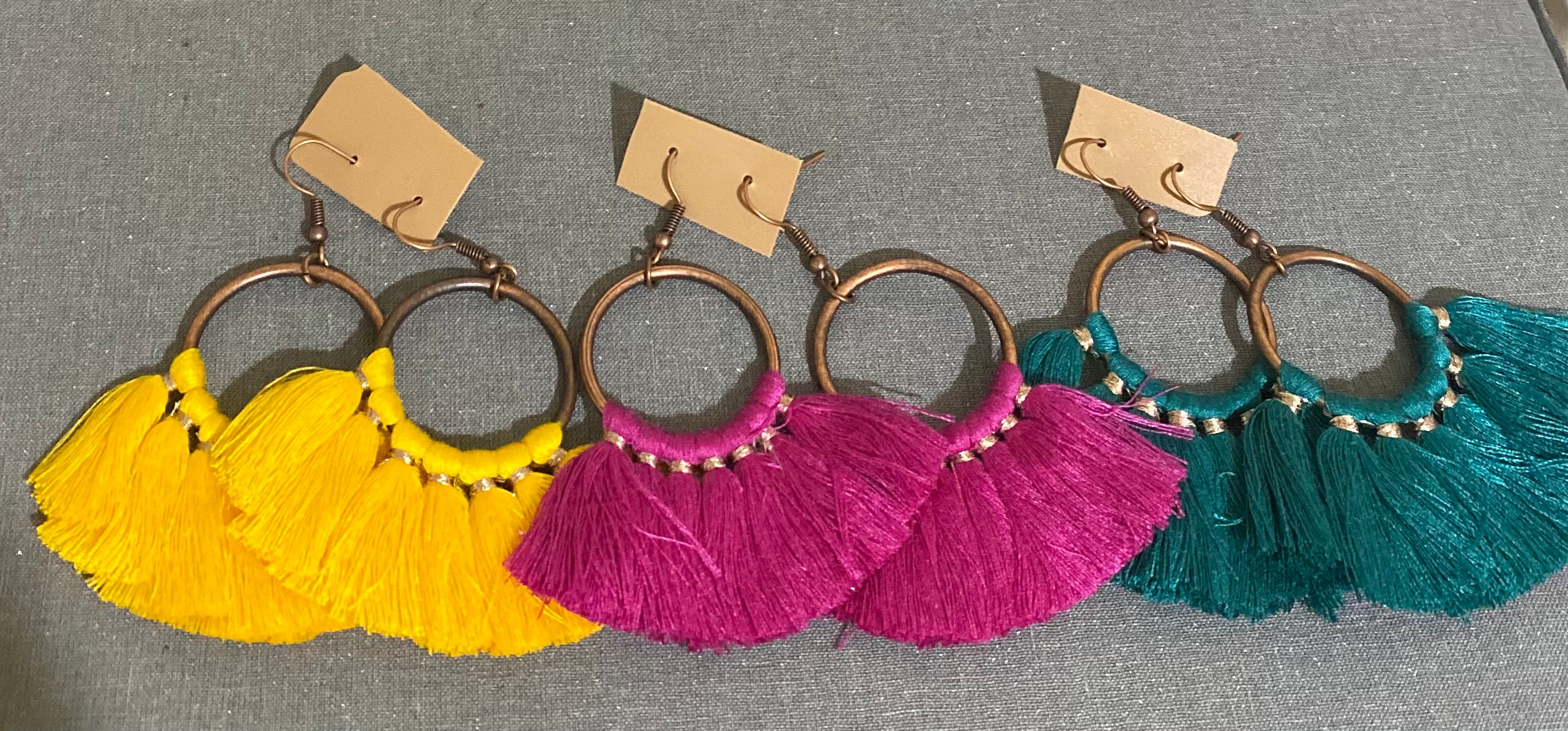 Gold Circle Sassy Tassel  earrings