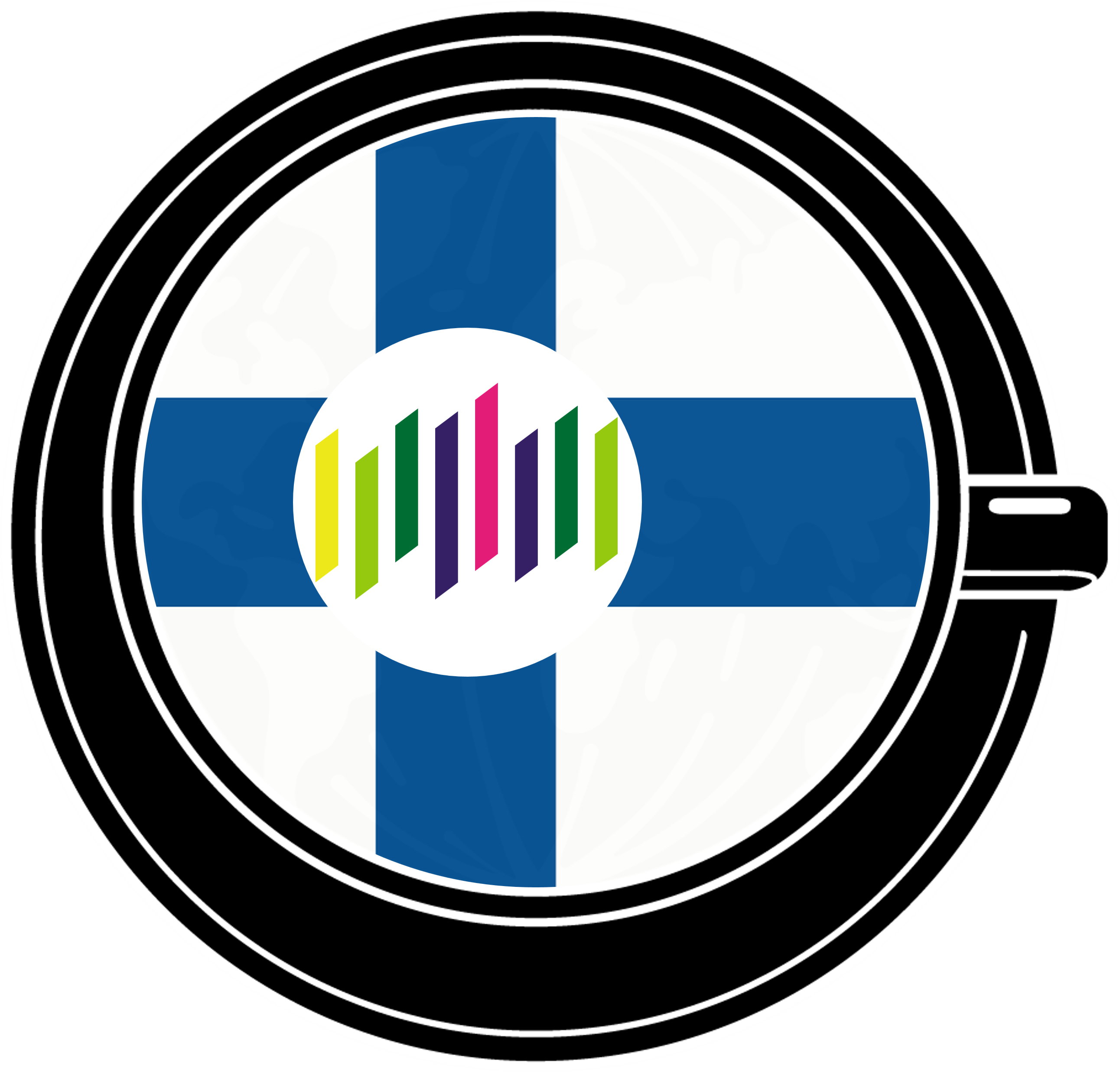 finlandsinstitutets logo on the finnish flag in a coffee cup