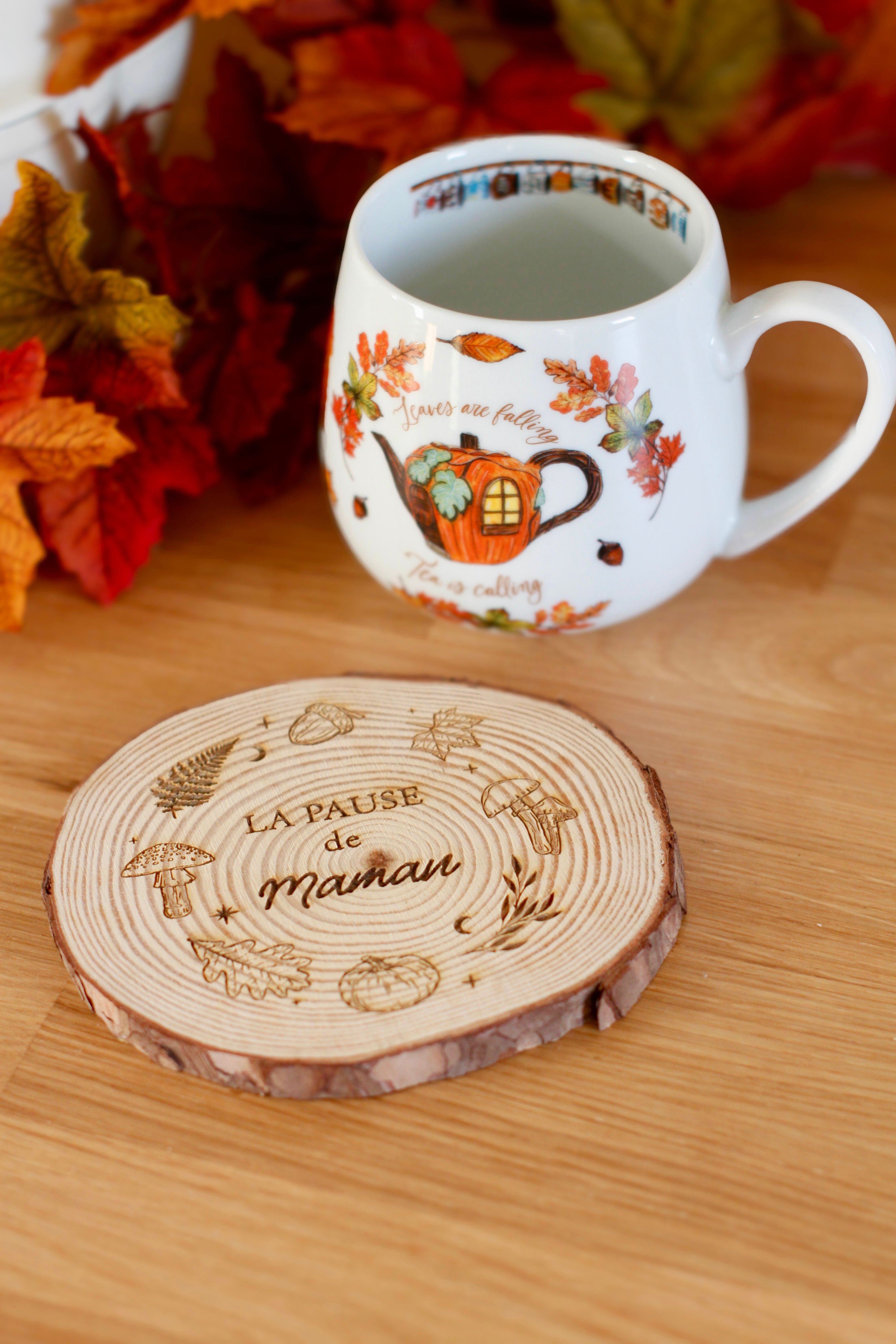 Rodin de bois ou dessous de tasse "Mabon"